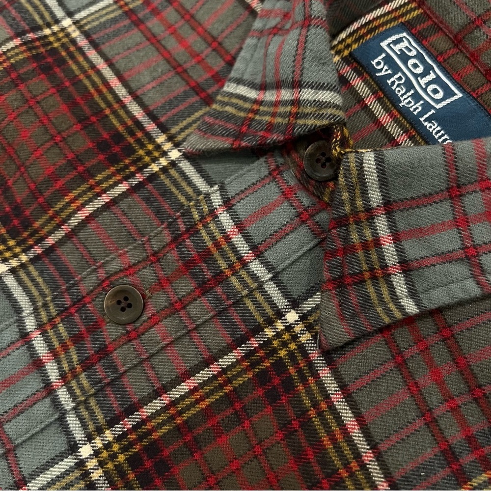 Polo Ralph Lauren Men’s Small Plaid Workwear Flannel Long-Sleeve Button Down